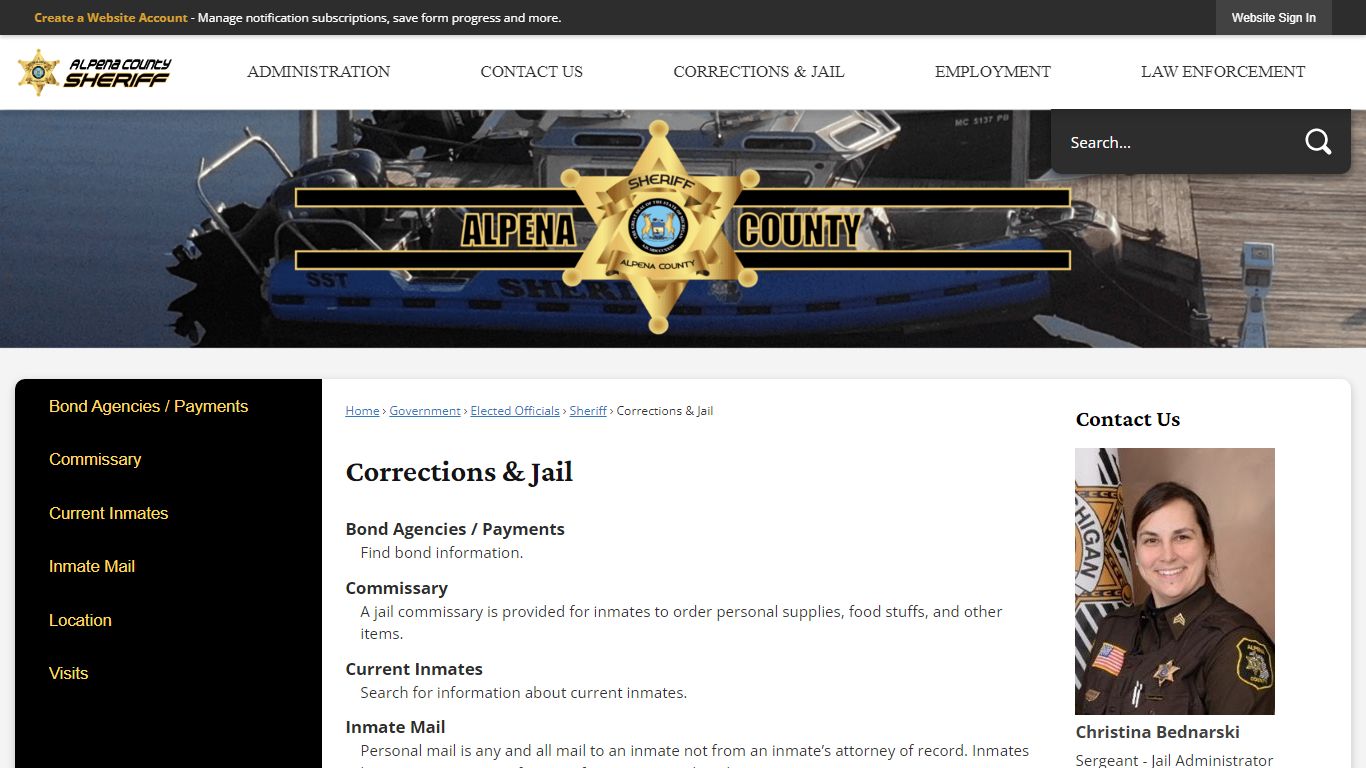 Corrections & Jail | Alpena County, MI